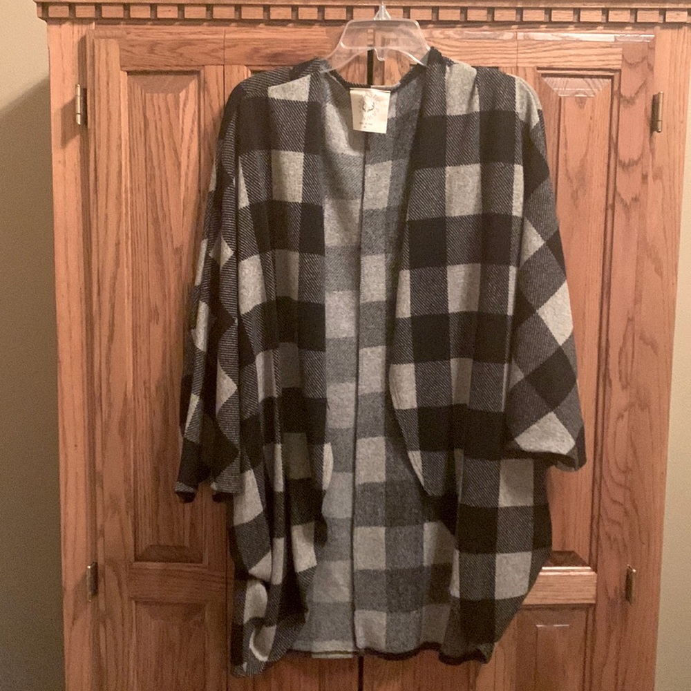 Batwing sweater with open front